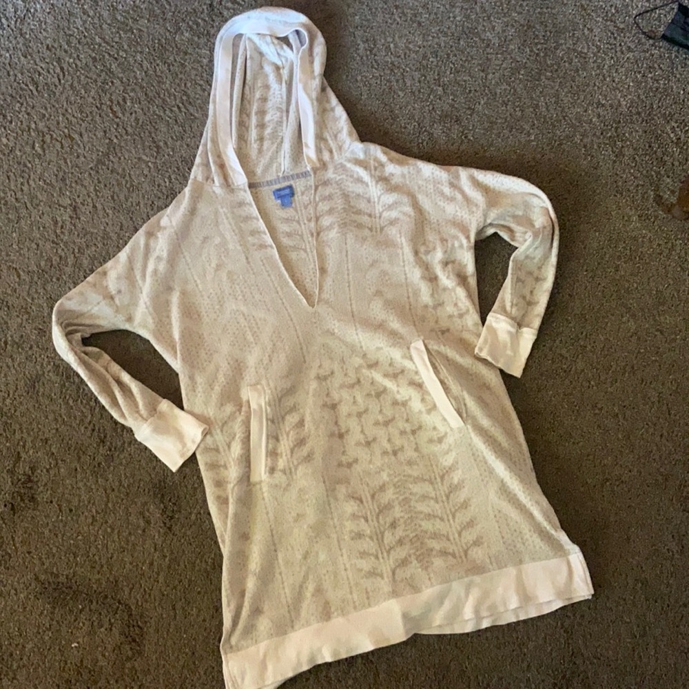 Women's White Hooded Top